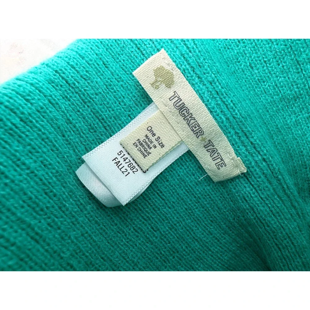 Tucker + Tate Kids Rainbow Cloud Knit Beanie Teal Grey Pom Pom Hat One Size
